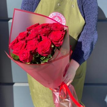 Красные розы 60 см 15 шт. (Россия) articul - 30555sch