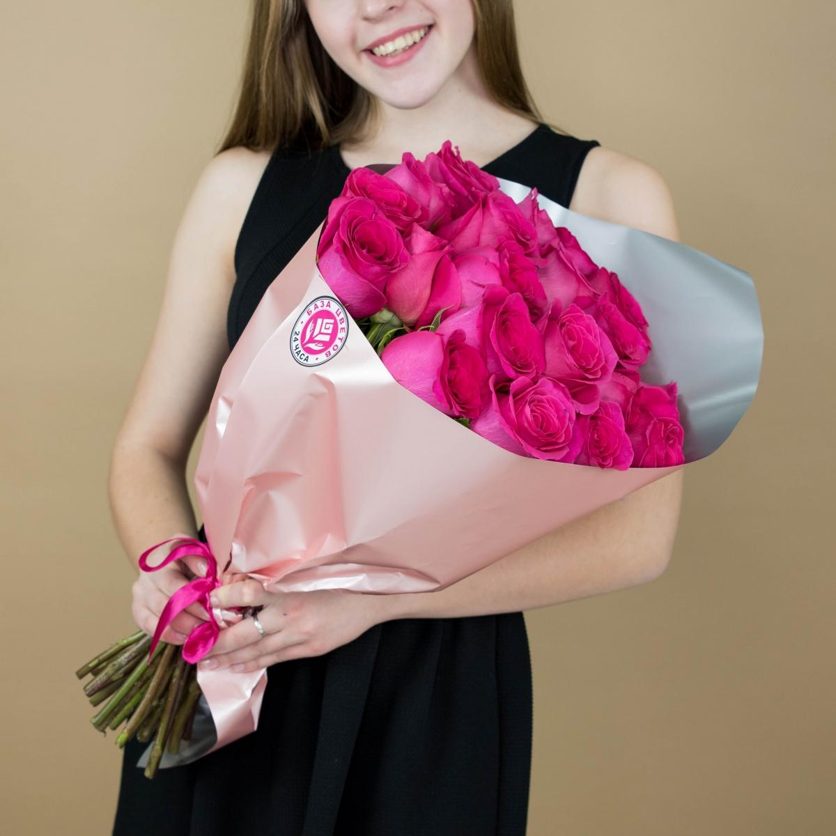 Букет из розовых роз 21 шт. (40 см) articul  8055